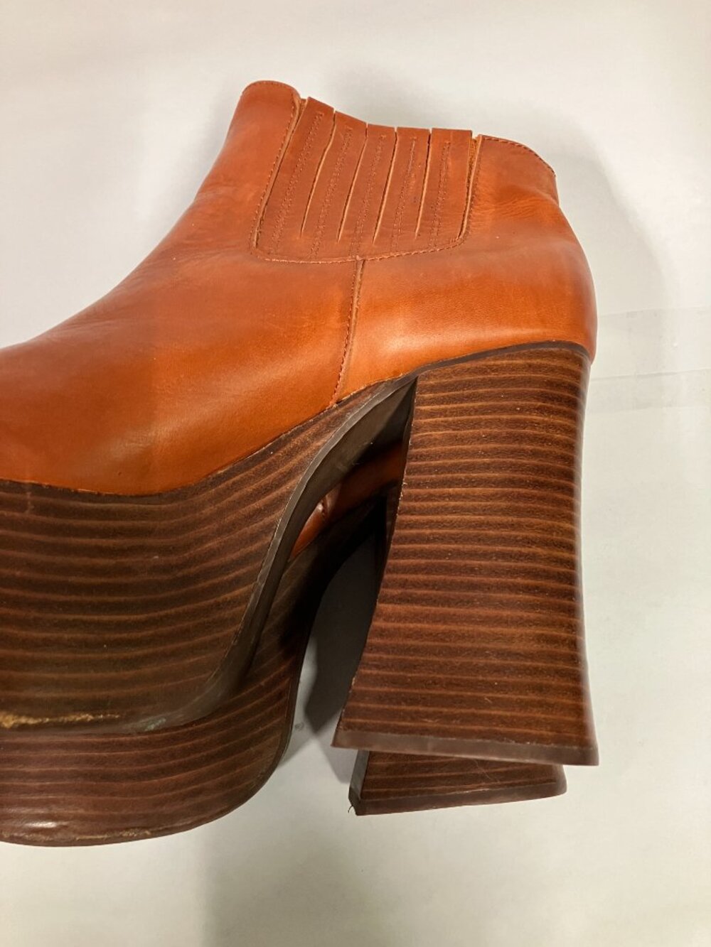 *USED* Super Hot Jeffrey Campbell PUPPY-2 Retro Platform Boots in Tan! Size 9! - Picture 10 of 14